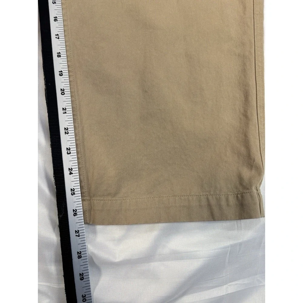 CCS Men's 38X29 Khaki Wide Leg Chino Pants Urban Streetwear Baggy Button Fly